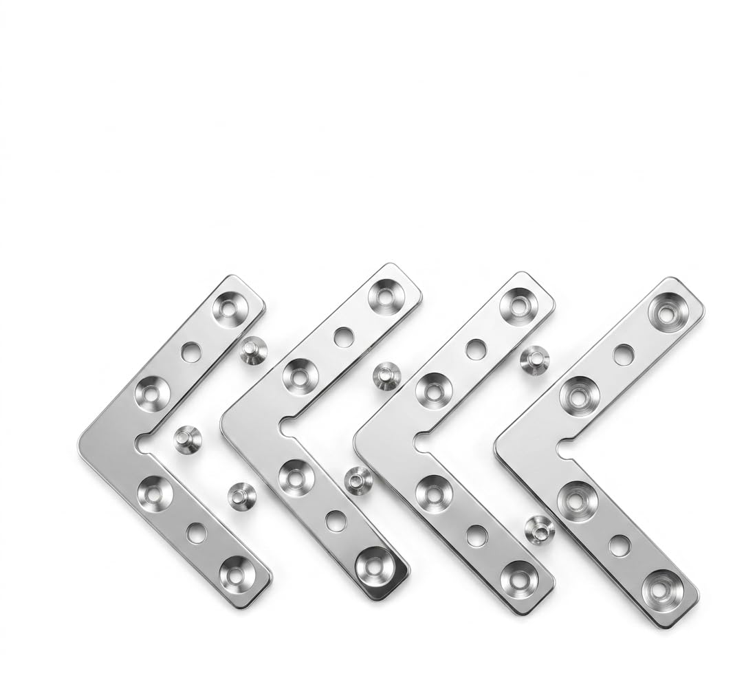 AYS Premium Chrome-Finished L-Shape Joint Reinforcement Plates (Pack of 8)-image-17