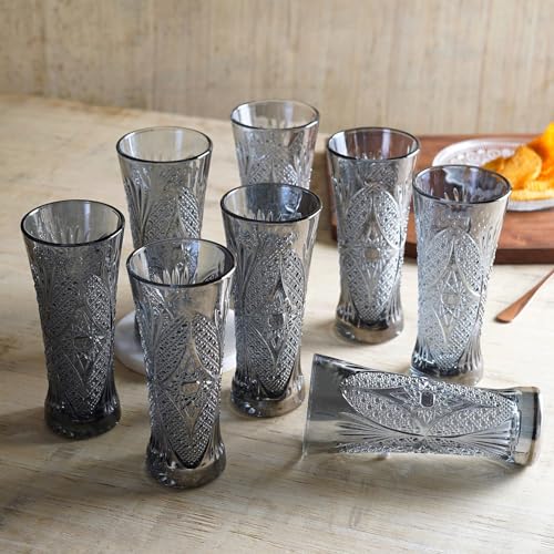 Image of bellemax 300 ML Premium Juice Glasses Drinking Glasses,Highball Lead-Free Glasses,Tumblers for Water,Juice,Beer,Cocktail and Mixed Drinks - 6 Pieces,Transparent (BM-11)