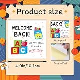 SEPGLITTER 48 Pieces Back to School Stickers, 4 Inch Welcome Back to School Labels Stickers Paper Present Tags Stickers for Gift Bags Box Water Bottles Teacher Classroom Back to School Decorations