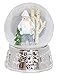 MINIUM-Collection 20074 Bola de Nieve Papá Noel Blanco en nostálgico Madera Base de Plata Caja de música 140 mm Altura