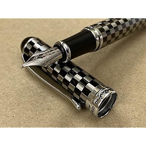 Rhapsody Jinhao x750 Fountain Pen 0.5mm Nib Ink Pens (Checker Board) Cover