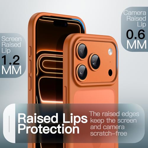 Image of JETech Matte Case for iPhone 17 Pro Max 6.9-Inch, Shockproof Military Grade Drop Protection, Frosted Translucent Back Minimalist Phone Cover, Anti-Fingerprint (Orange)