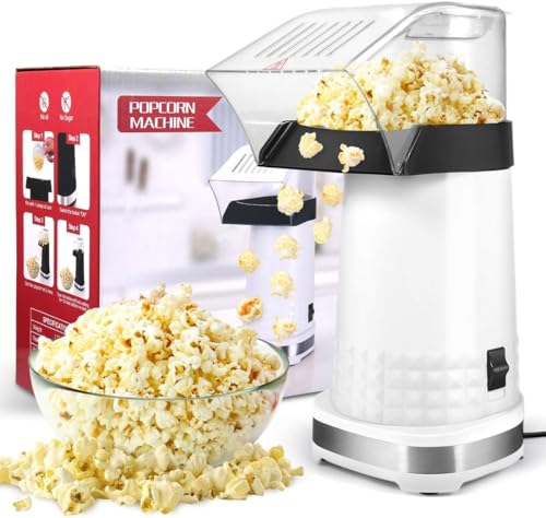 Air Popper Popcorn Maker - 99% High Popping Rate Popcorn Machine With Measuring Cup and On/Off Switch, BPA Free, Oil-Free Healthy Popping, ETL Certified Popcorn Popper for Party and Movie Night