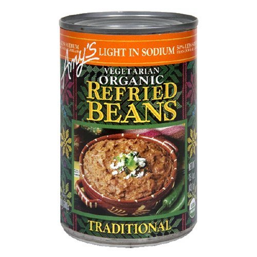 Amy's Light in Sodium Organic Traditional Refried Beans, 15.4-Ounce Cans( Value Bulk Multi-pack) (Pack of 24)