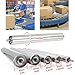 Conveyor Belt Rollers, 5 Pack Industrial Rollers with Bearings, Stainless Steel Replacement Rollers for Woodworking, Factory Warehouse(Silver-32mm,350mm)