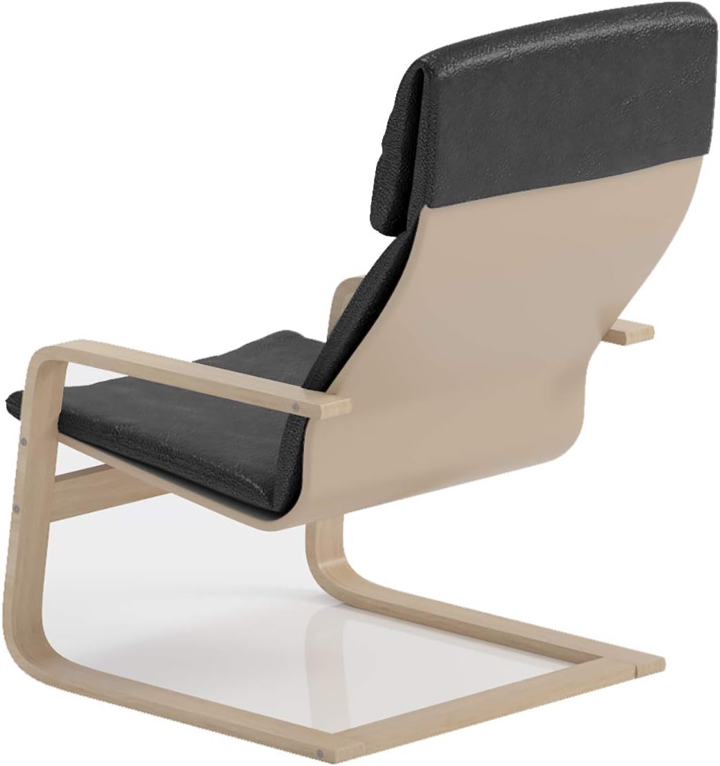 The Pello Replacement Cover Made Compatible with IKEA Pello Chair Or Armchair Slipcover (Pu Leather Black)
