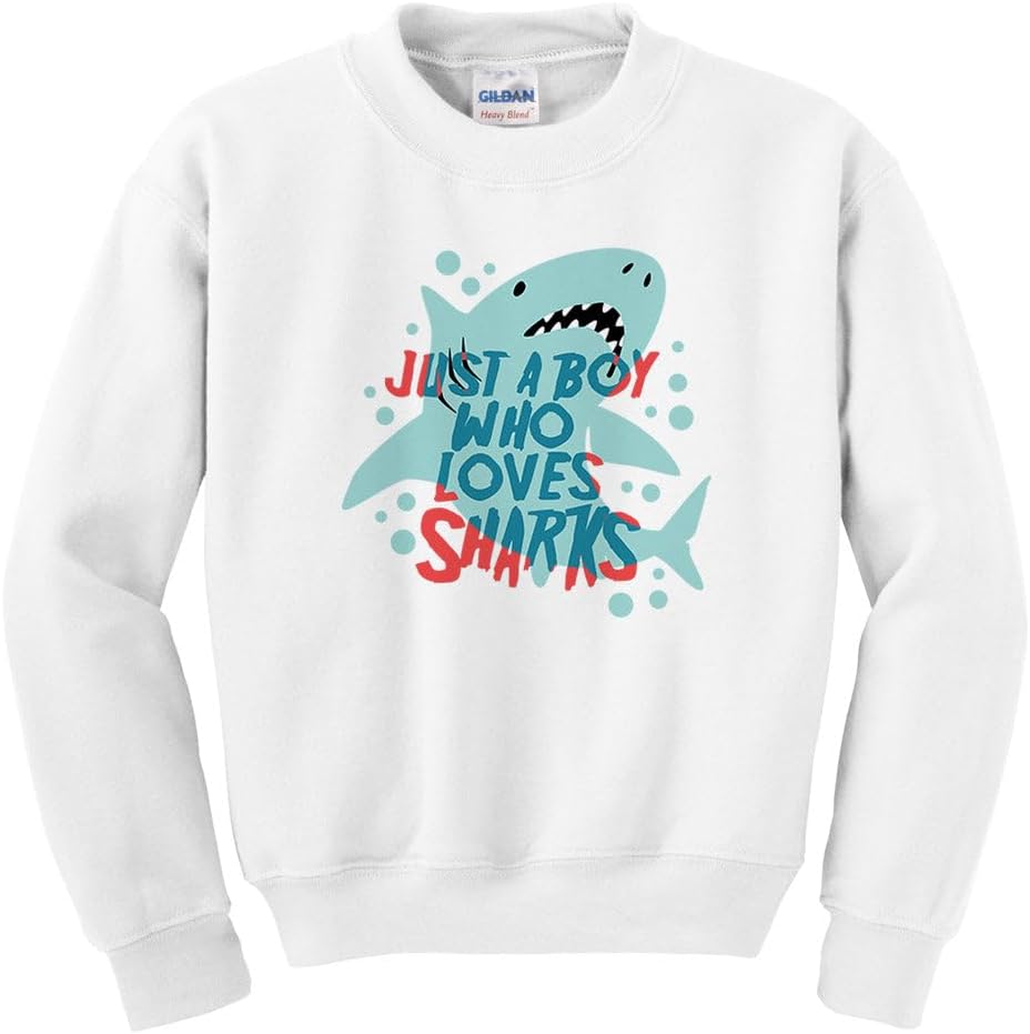 Just a Boy Who Loves Sharks Kids Sweatshirt Youth