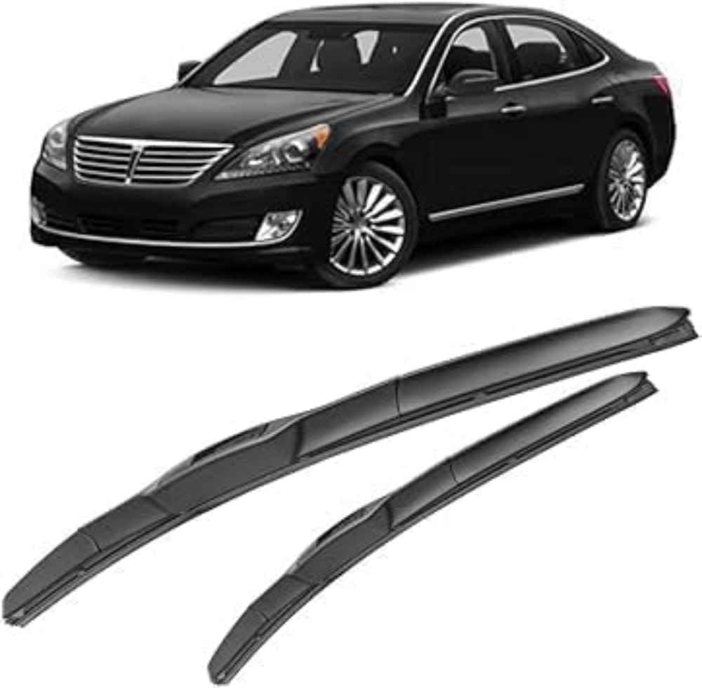 DZTYNKO Car Windscreen Wiper Blades Set for Hyundai Equus 2012-2016 24in+20in, Front Window Wipers for Clear Visibility, Replacement Wiper Blades