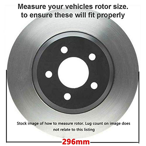 Detroit Axle - 296Mm Front Disc Rotors + Ceramic Brake Pads With Hardware + Brake Cleaner And Fluid Replacement For Nissan 350Z Infiniti G35-6Pc Set #TOP2