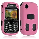 Funda Funda Carcasa para Blackberry Curve 3 G 9300 color rosa + Protector de pantalla