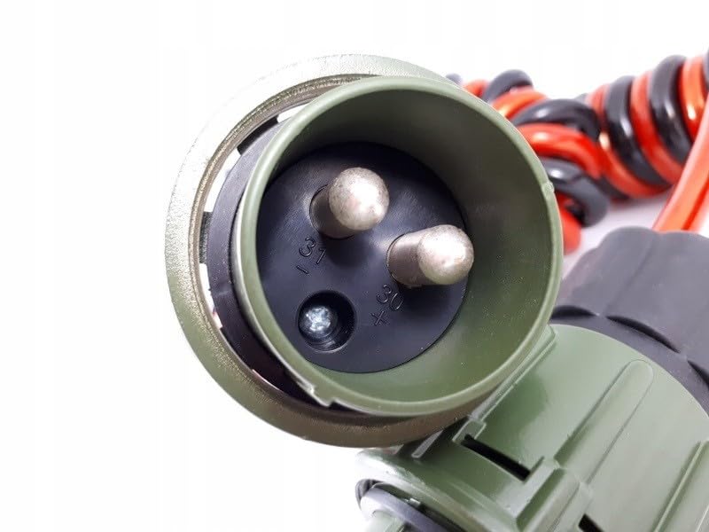 NATO kabel elektryczny 4 metry 2 x 50 mm² 12 V 24 V VG96917 z 2 wtyczkami NATO kabel spiralny kabel ułatwiający rozruch Bundeswehry samochód ciężarowy pojazd użytkowy przyczepa traktor offroad straż