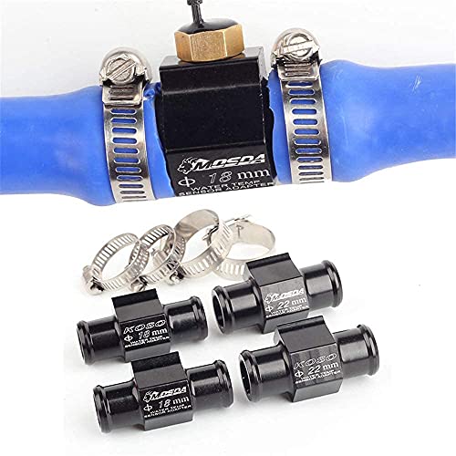 Thermomètre Moto Instruments Température de l'eau Affichage numérique Jauge Plus Lecteur Adaptateur capteur (Red+18mm Sensor Adapter) (s, BLUE) - Image 6