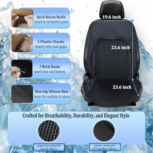 VLFLG Winter Use 3-in-1 Cooling Car Seat Cover with Massager & Climate Control, Ventilated Seat with 16 Fans, 12V Driver Seat Cooler for Car SUV Truck (Warm&Cooling&Massage-3) - Image 4