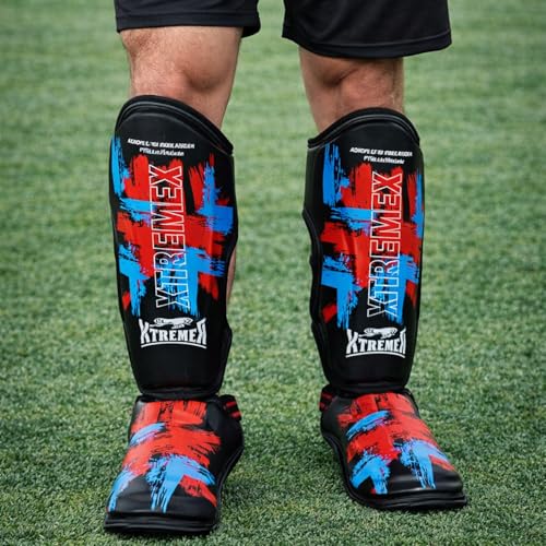Image of Xtremex Defender Shin Instep Guard for MMA, Muaythai, Kickboxing (L /XL) | High-Impact Shin Protection, Kickboxing Instep Protectors, Adjustable Velcro Straps, Shin Guards for Men & Women