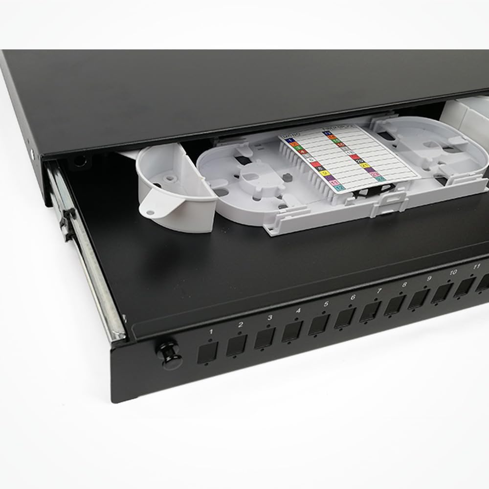 Silex | PatchPanel Fibra Óptica 1U para Rack 19” | Gestión Profesional de Redes FTTH y CPD | Incluye Frontal 24 Puertos SC y Portafusiones | Adaptadores SC No Incluidos | Uso Telecom