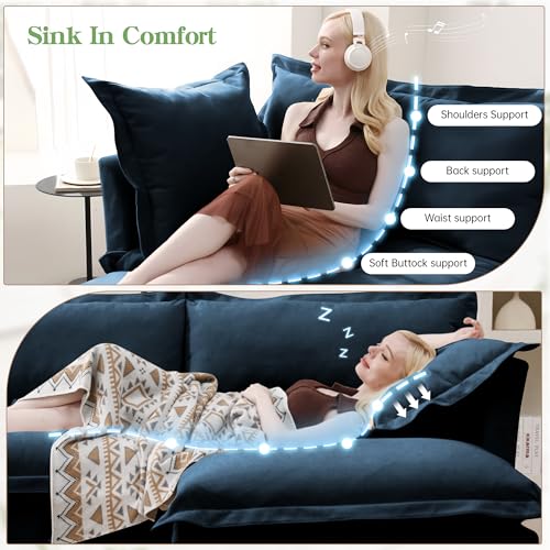 Sillón Chaise Moderno Azul miniatura 3