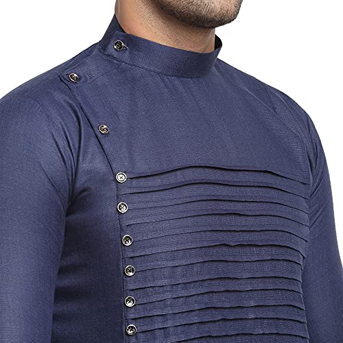 Image of SAIFOO Men's Rich Cotton Blind Short Kurta
