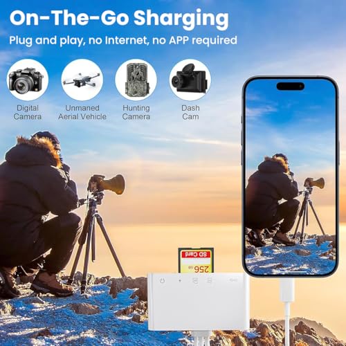 Image of ZORBES 5 in 1 Memory Card Reader, USB 3.0 SD Card Reader with TF & S-D Card Slots, SD Card Adapter with Charging Port & 3.55mm Audio Port, Memory Card Adapter Supports 5Gbps Data Transfer