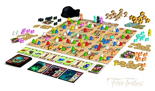 Image of Five Tribes Board Game - Conquer the Sultanate of Naqala! Worker Placement Strategy Game for Kids & Adults, Ages 13+, 2-4 Players, 40-80 Minute Playtime, Made by Days of Wonder