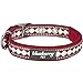 Blueberry Pet Collier Chien 1,5cm Petit Modèle S Bandes réflechissantes 3M, Collier Marsala Rouge avec Motifs Jacquard