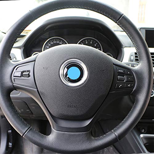 Steering Wheel Ring Cover,Morechioce Aluminum Alloy Car Steering Wheel Logo Decorative Ring Trim Steering Wheel Ring Cover Trim Fit For Bmwx1 X3 X5 X6 E36 E39 E46 E30 E60 E90 E92 F30 F35,Silver #TOP4