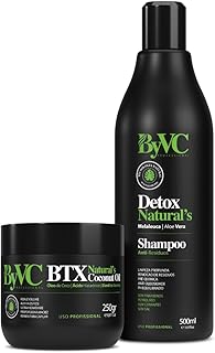 Shampoo Preparador Detox Antiresiduos + Selante Capilar Selagem BTX Natural's Coconut Oil Sem Formol 250gr