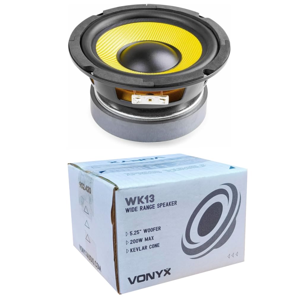 KIT SET PER VONYX 902.420 WK13, 1 altoparlante woofer wide range kevlar 13 cm 130 mm 5,25", 100 watt rms 200 watt max, 8 ohm, sensibilità 85 db, sospensione in gomma, 1 pezzo