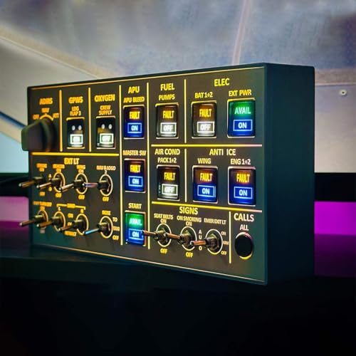Image of YounggDiy Flight Simulator Control Panel Kit, Home Cockpit A106 Light OVHOverhead-Panel Compatible with Windows Games, Supports Major Airplane Models (3.0 Version)