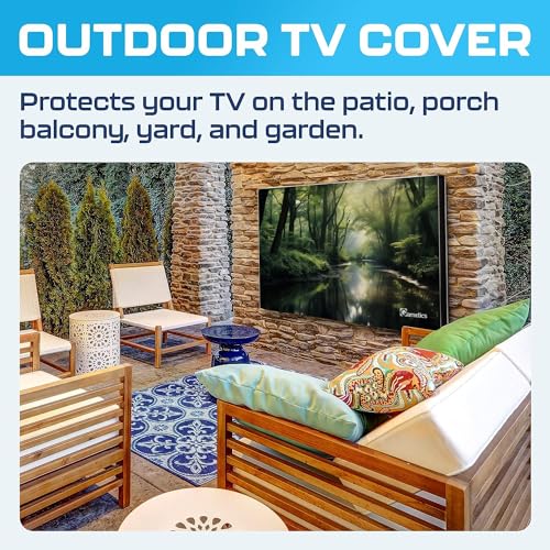 image for Garnetics Outdoor TV Cover 65 Inch – Waterproof & Weatherproof TV En