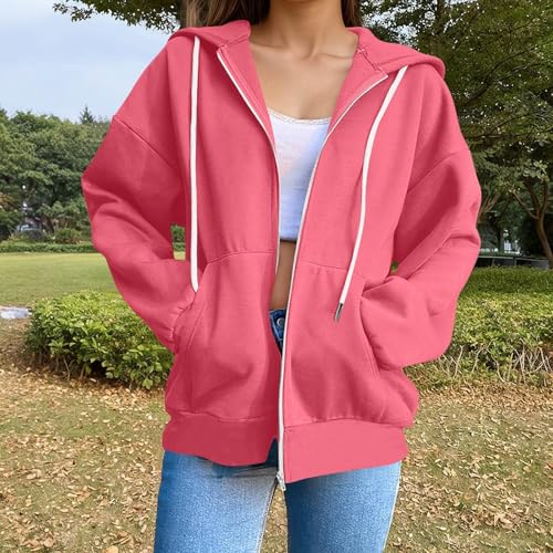 Sweat a capuche femme coton chaud ample et tendance mode hiver decontracte - 2
