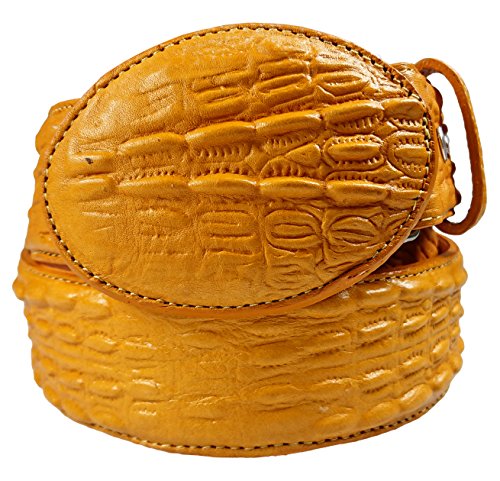 Men Cowboy Belt Engraved Imitation Caiman Cinto Vaquero Imitacion