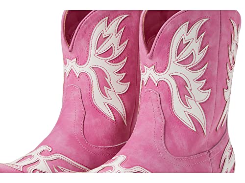 Image of ROPER Womens Amelia Tooled Inlay Snip Toe Casual Boots Ankle Low Heel 1-2 inch - Brown