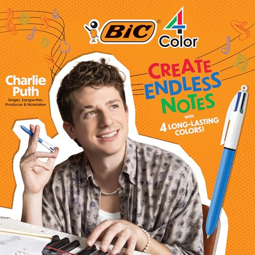 BIC 4-Color Retractable Ballpoint Pens with 1.0 mm Medium Point and Assorted Ink Colors, 12-Count Pack