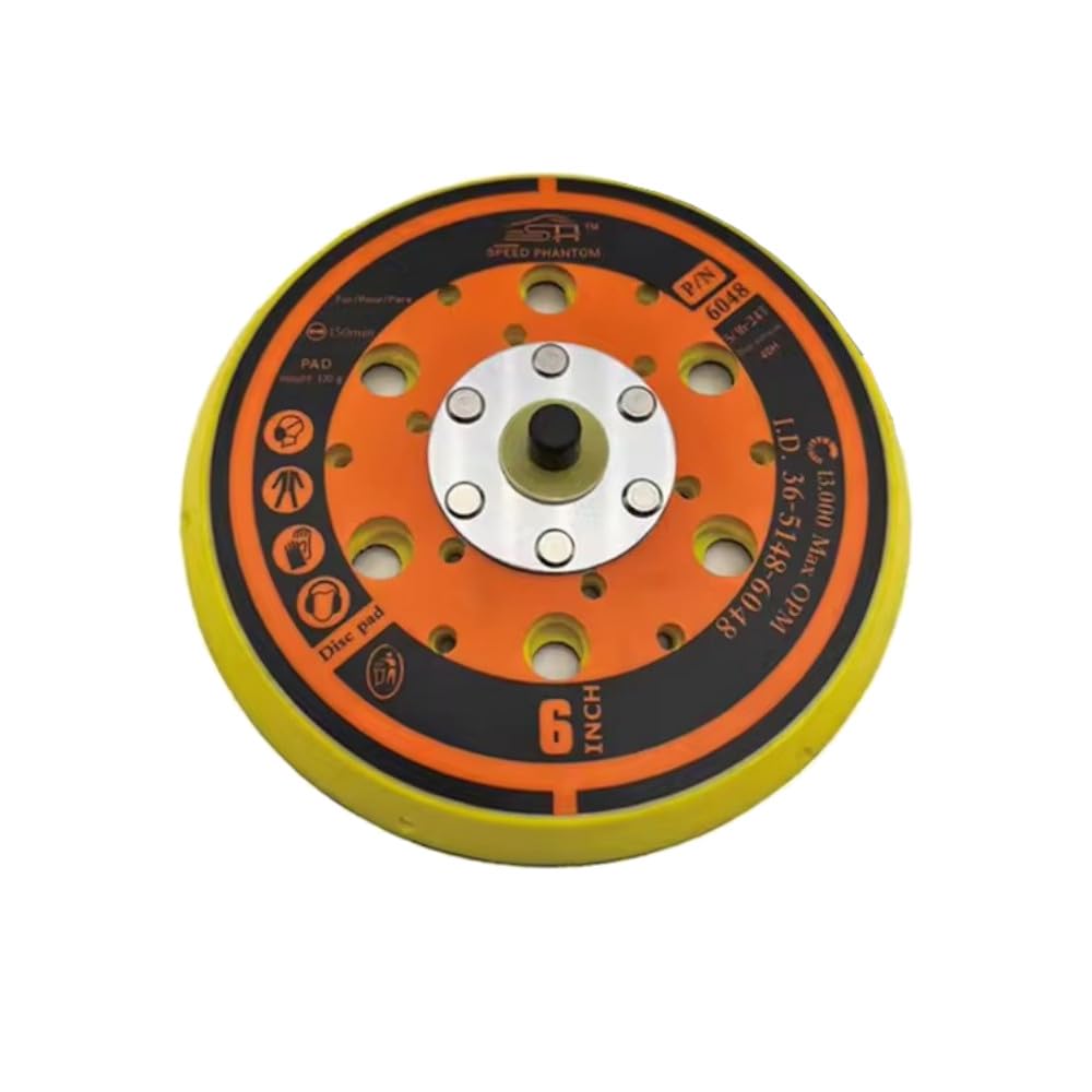 Trade-Shop - Juego de 5 discos abrasivos de 150 mm de diámetro, con cierre autoadherente, compatible con Mirka 916GV48, rosca de 5/16 x 24, 48 agujeros