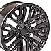 OE Wheels CV37 22 Inch Rims Fit Sierra 1500 Style 6x139.7 22x9 Gloss Black - Hollander 5906 (Set of 4)