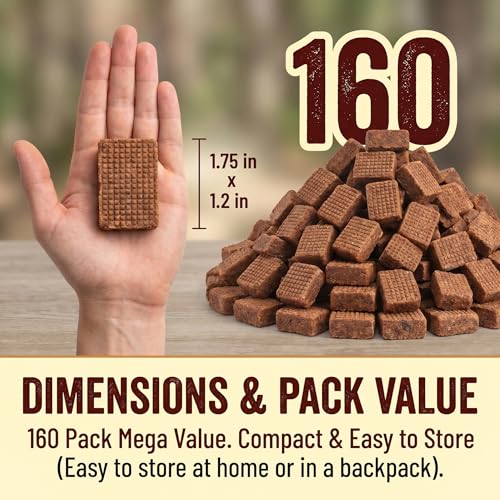 XLarge Fire Starter Cubes 160pc Long-Lasting for Kindling Charcoal Fireplace Campfires BBQ Grill Pit Woodstoves Waterproof Survival Kit Fire Starter Bricks Smokeless Fore Starters - Image 4