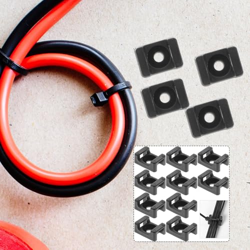 Base de Montaje Tipo Silla para Ataduras de Cable Toddmomy 500 piezas Negro ABS con Fijación Estable para Gestión de Cables en Trabajo y Escuela miniatura 4