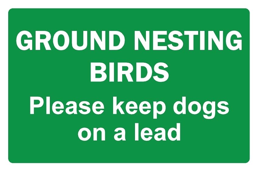 Ground nesting birds keep dogs on lead safety sign - 1mm flexible Plastic sign (600mm x 400mm)