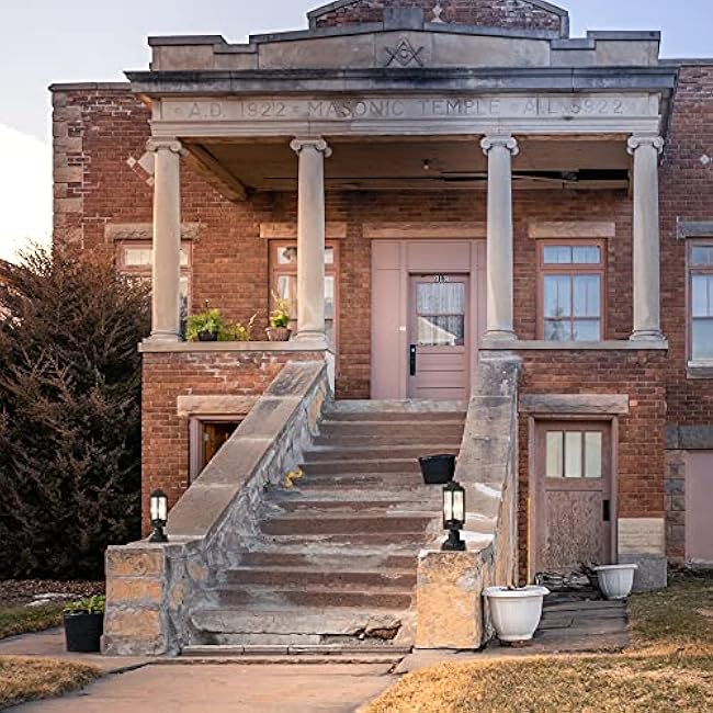 Monkfish Modern Black Outdoor Post Light, Waterproof Exterior Pillar Lamp with Square Base & Cyan Striped Glass Shade, E26 Socket, Weather Resistant Garden Path Light for Patio, Yard, Driveway