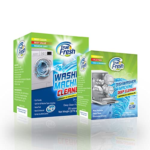 True Fresh Washing Machine Cleaner 25-Pack and Dishwasher Machine Cleaner 18-Pack Bundle