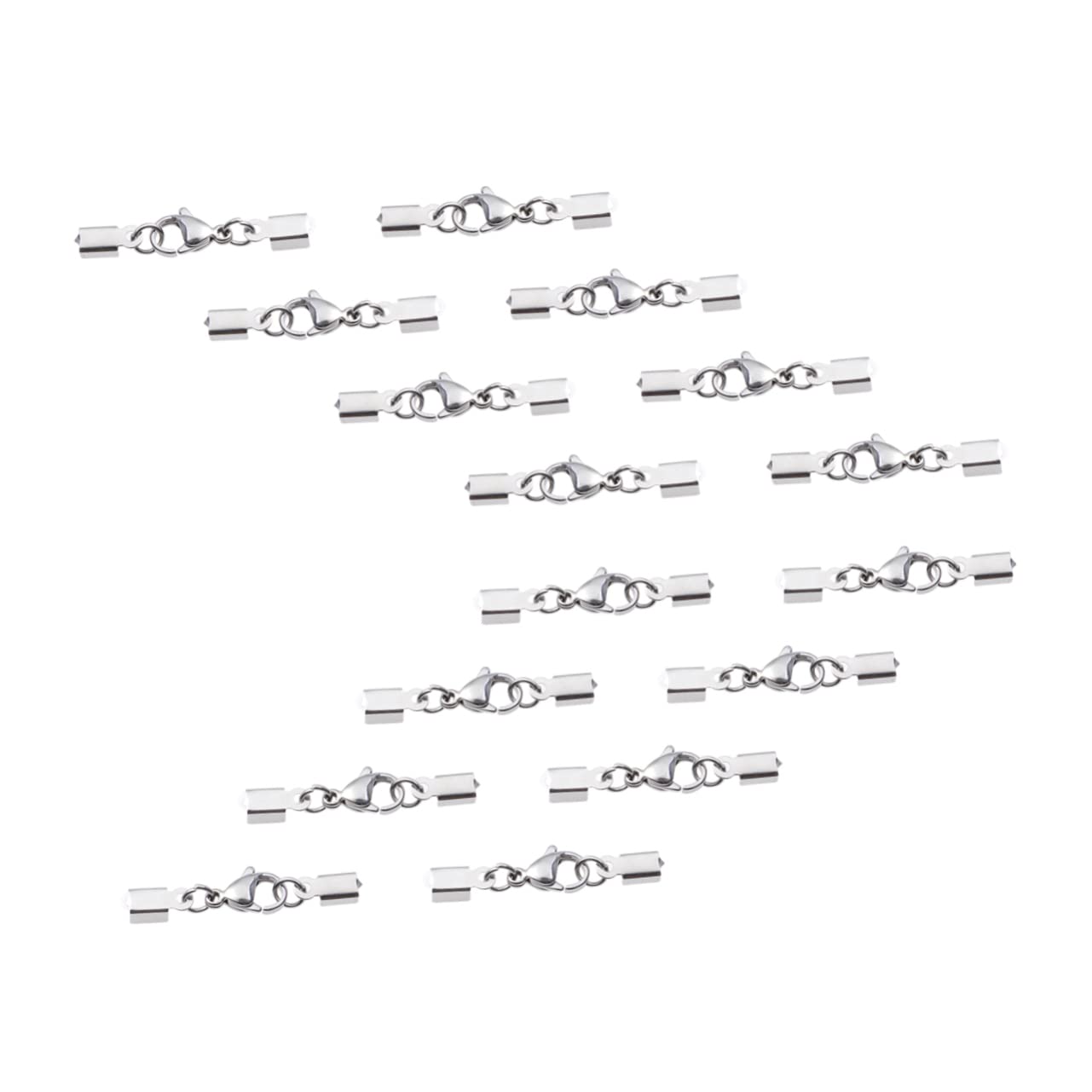 NUOBESTY 80piezas Ganchos De Langosta Inoxidable Para Joyería Broches De Clavo Para Pulseras Collares y Pendientes Accesorios De Bricolaje Color Plata