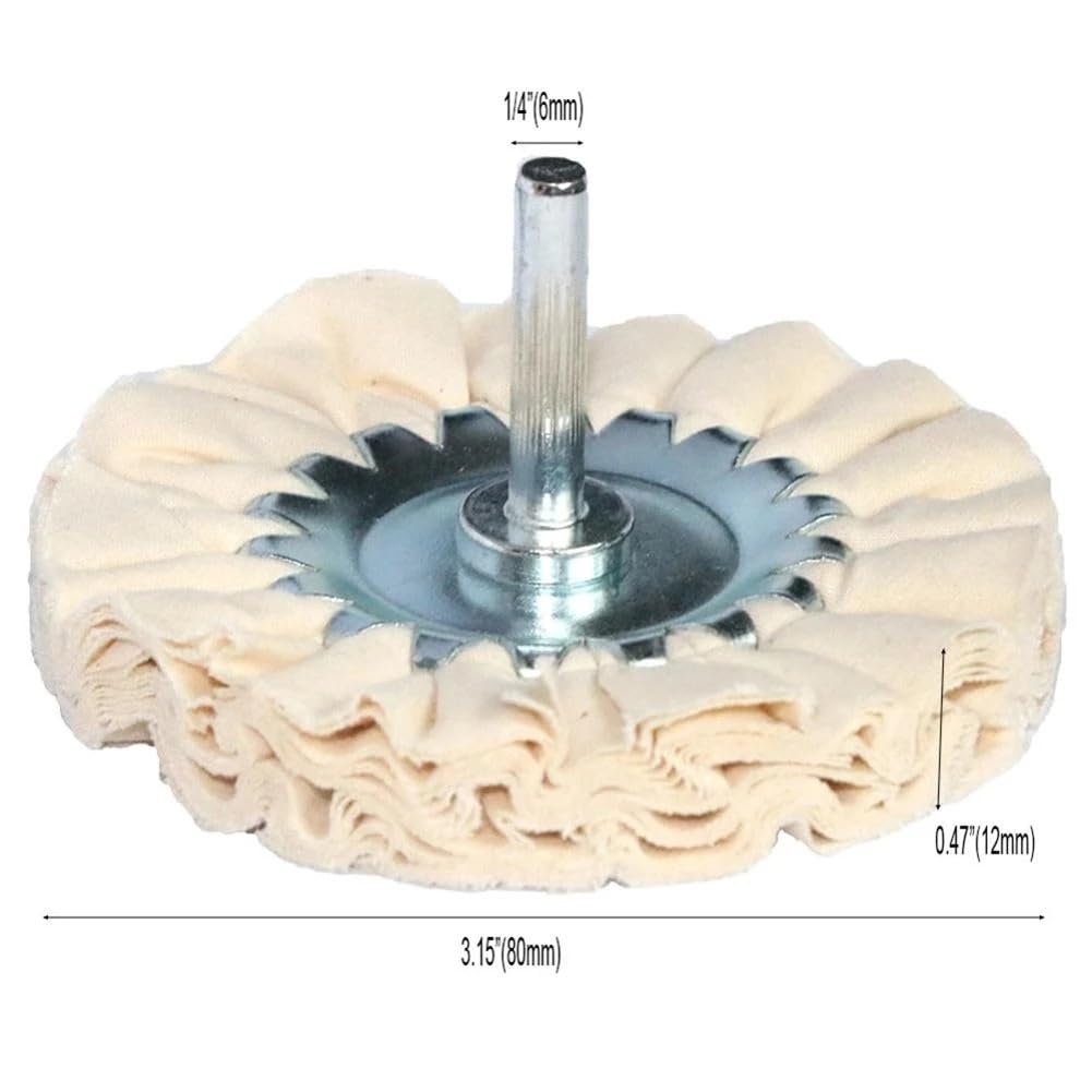 Baumwoll-Polierscheibe, feine Baumwoll-Polierscheibe, offene Bias-Buffs, weiß, 80 mm Durchmesser for Schleifmaschine
