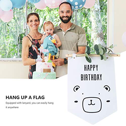 Pryzoo Placa de pendurar Happy Birthday Bandeira Floresta Pano Arte Guirlanda Tapeçaria para Fotos T