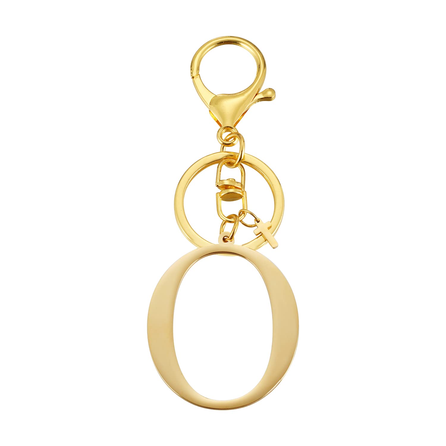 Mlouye Initial Letter with Cross Keychains for Women Men Backpack Purse, A-Z Alphabet Letters Key Chains Key Ring for Car