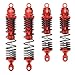 RCAWD Big Bore Shock Absorber Damper Set for Slash 2WD, Hoss, Rustler 4X4 VXL,Slash 4X4, Bandit, Ford, Nitro,Stampede Upgrades, 1/10 RC Shocks Front Rear, Full Alloy Parts #5862 Red