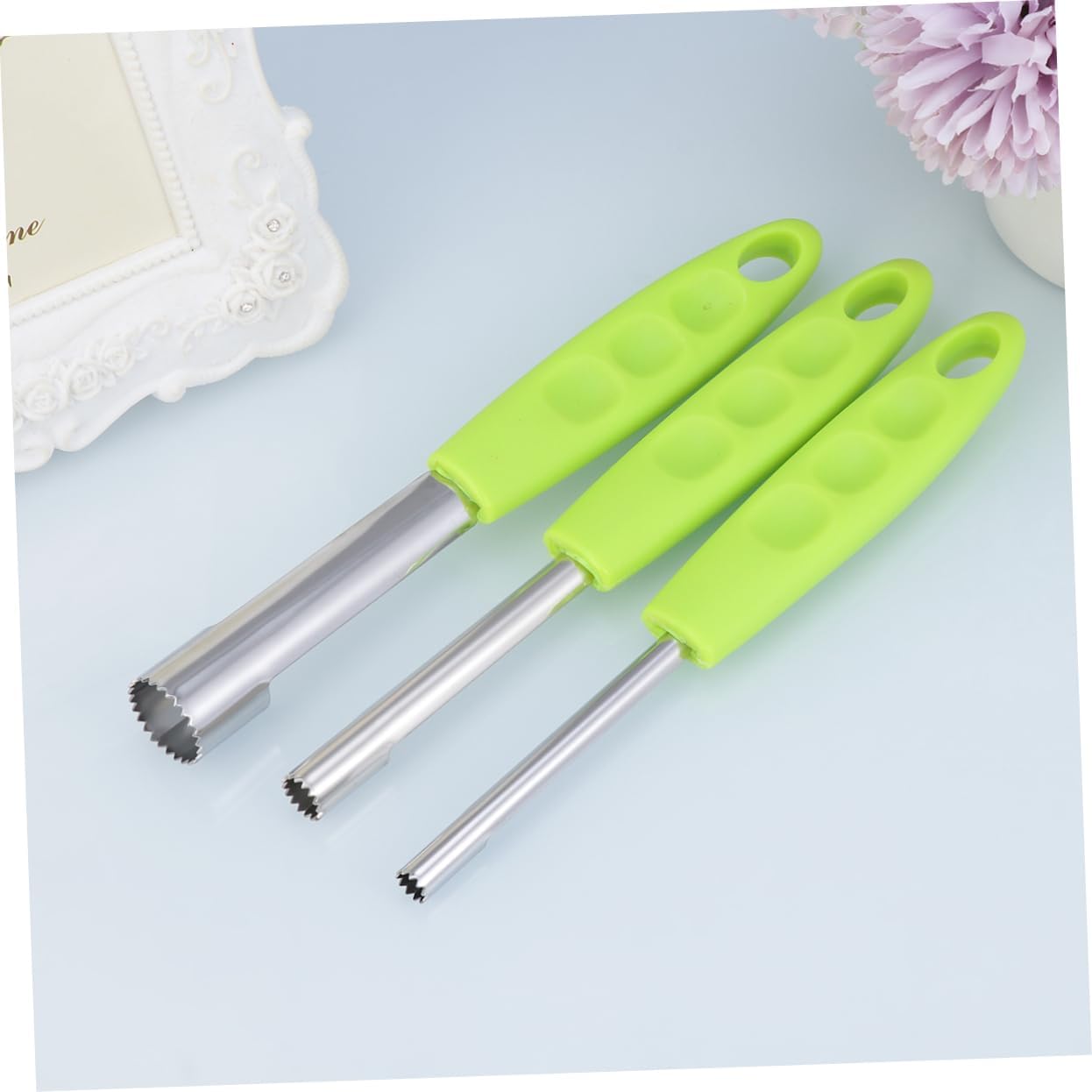 MAGICLULU 3sets Stainless Steel Fruit Corer Kitchen Gadget for Removal of Cherries Dates and More Practical Design for Home Cooking