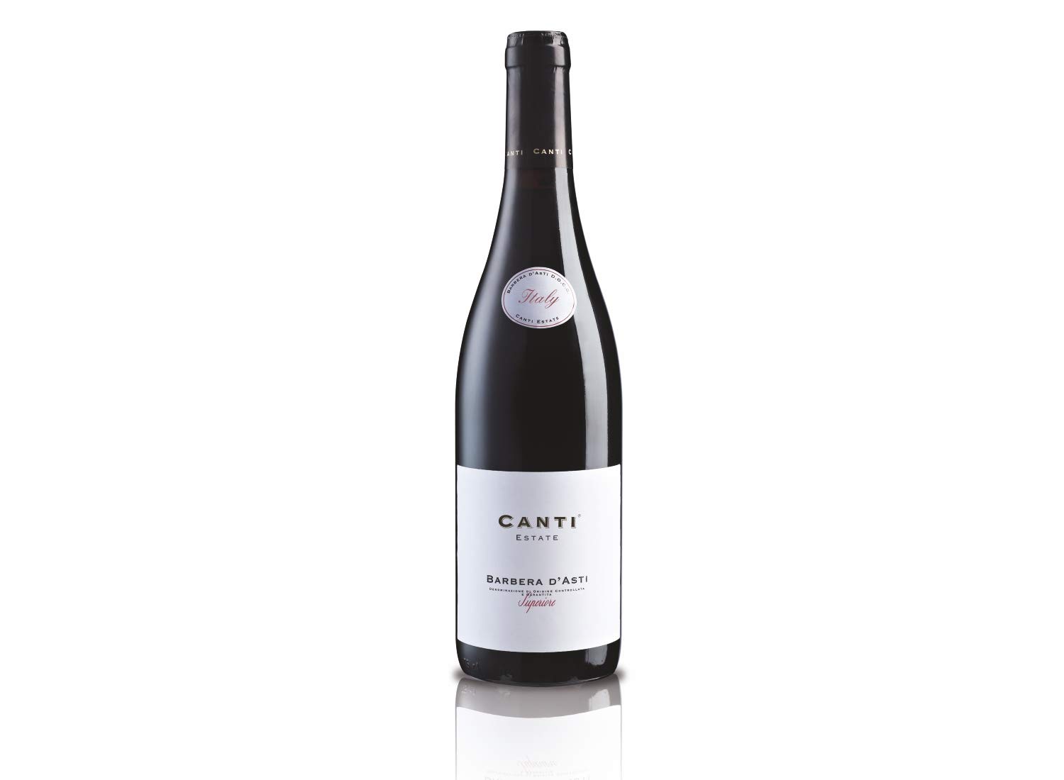 Canti - Barbera d'Asti D.O.C.G. Superior, Italian Red Dry Wine 13%, Barbera Grapes from Piemonte, Spicy and Balsamic Taste, 1x750 ml