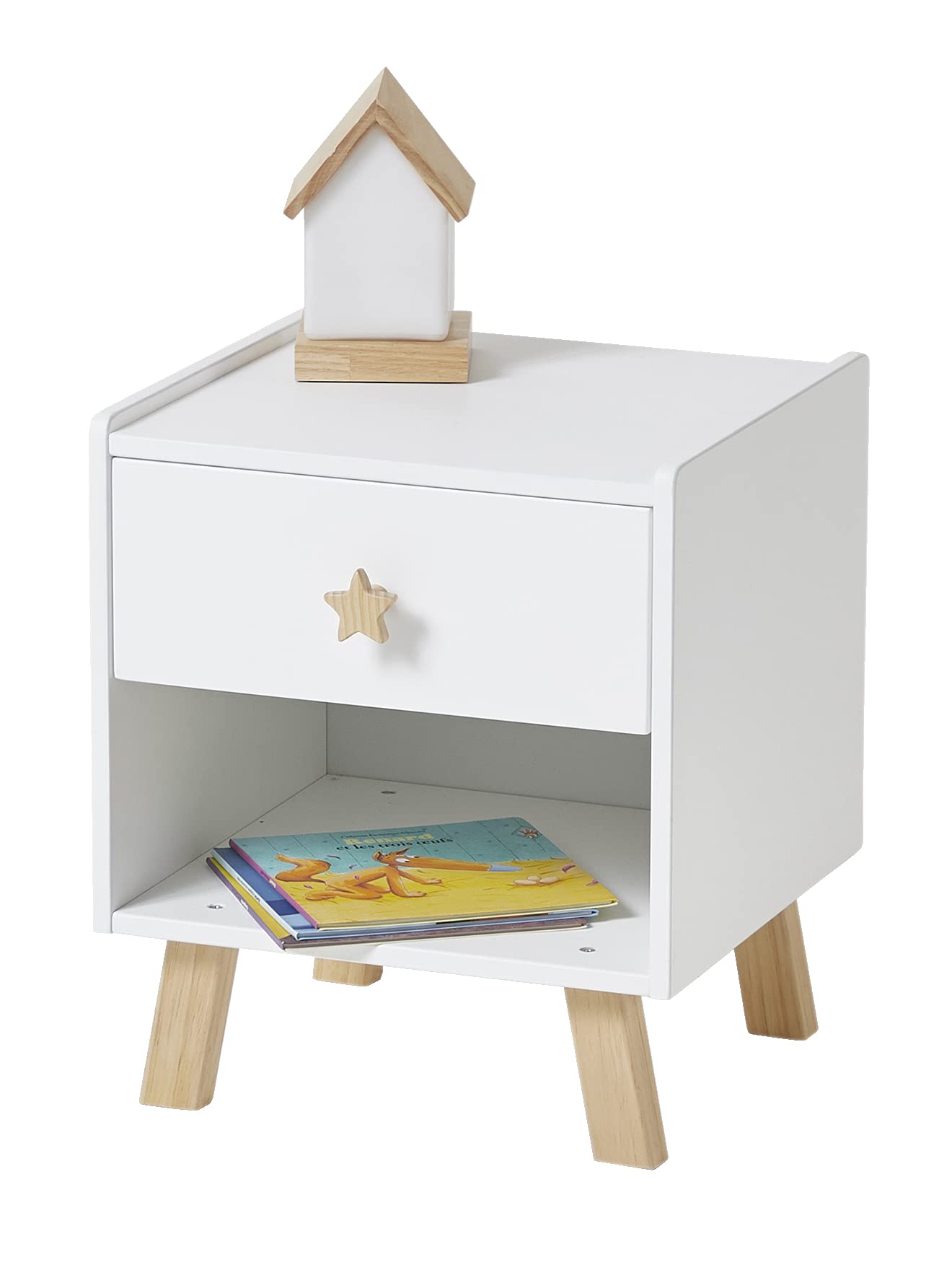 Vertbaudet Kinderzimmer Nachttisch,Großer Bär weiß ONE Size