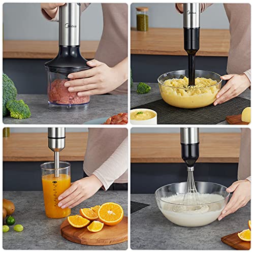 Midea Hand Blender Stainless Steel 4 in 1,1000 W Electric Purée Stick