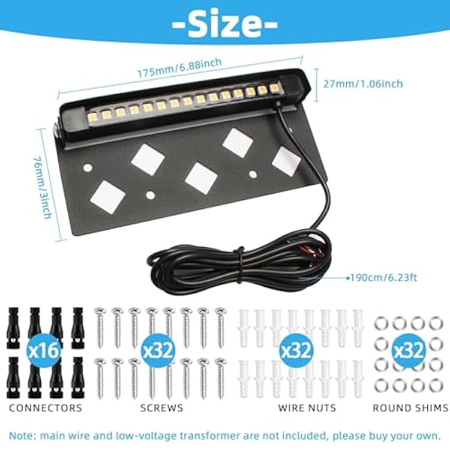 Classic Series 7 Inch LED Hardscape Lighting, Retaining Wall Lights, LED Landscape Lighting, 12V Paver Light Low Voltage, 5W Outdoor Step Lights, 3000K Soft White